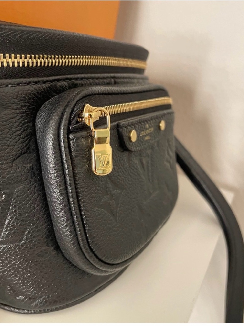 Louis Vuitton Black Monogram Embossed Pebbled Leather Mini Bum Bag - Picture 8 of 14